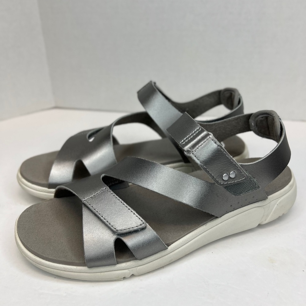 Ryka Womens Marci Strappy Comfort Sandals Deep Silver Sz 9.5M Superb Condition